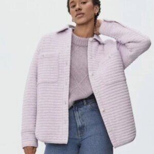 EUC Everlane Organic Cotton Quilted Shacket and shorts